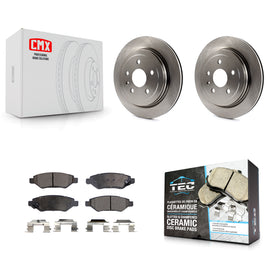 Rear Disc Brake Rotors And Ceramic Pads Kit For Chevrolet Camaro Cadillac CTS
