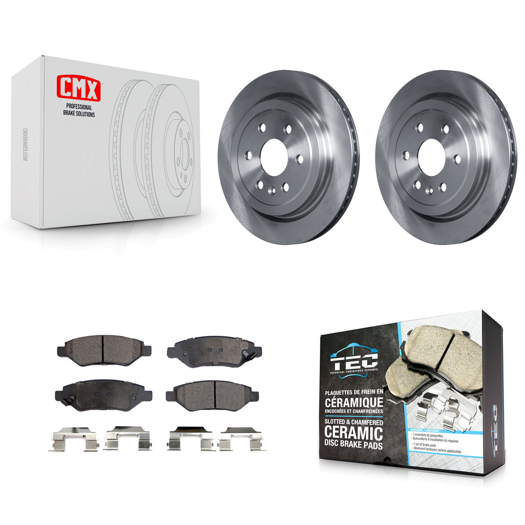 Rear Disc Brake Rotors And Ceramic Pads Kit For Cadillac SRX Saab 9-4X