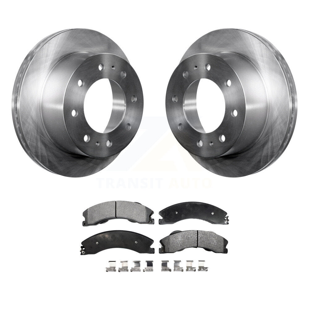 Rear Brake Rotor Ceramic Pad Kit For Chevrolet Silverado 2500 HD GMC Sierra 3500