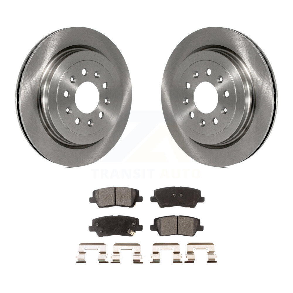 Rear Disc Brake Rotors And Ceramic Pads Kit For Cadillac ATS