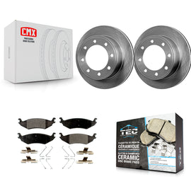 [Rear] 2007 Ford E-150 To 10 16 06 Premium OE Brake Rotors & Ceramic Pads Kit For Max Braking