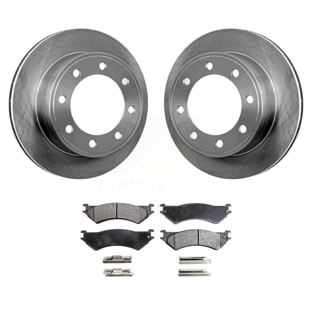 Rear Brake Rotors Ceramic Pad Kit For Ford E-350 Super Duty E-250 Econoline Club