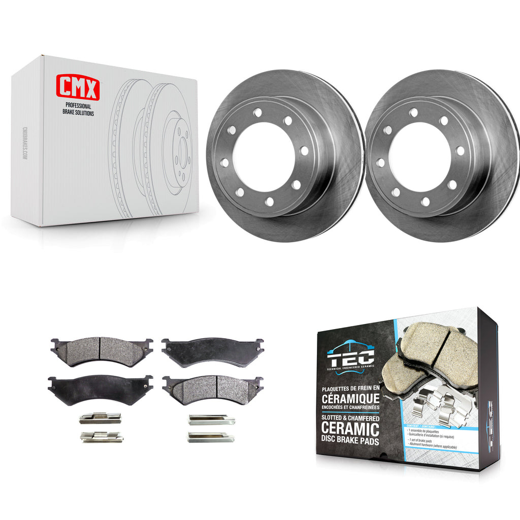 Rear Brake Rotors Ceramic Pad Kit For Ford E-350 Super Duty E-250 Econoline Club