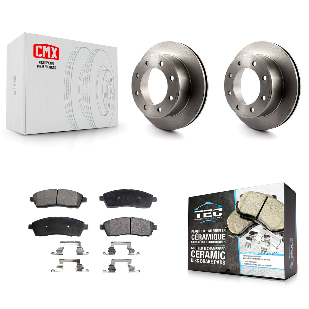 Rear Disc Brake Rotors Ceramic Pad Kit For Ford F-250 Super Duty F-350 Excursion