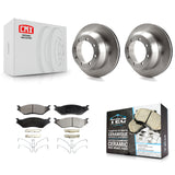 Rear Brake Rotors Ceramic Pad Kit For 03 Ford F-550 Super Duty With 8 Lug Wheels