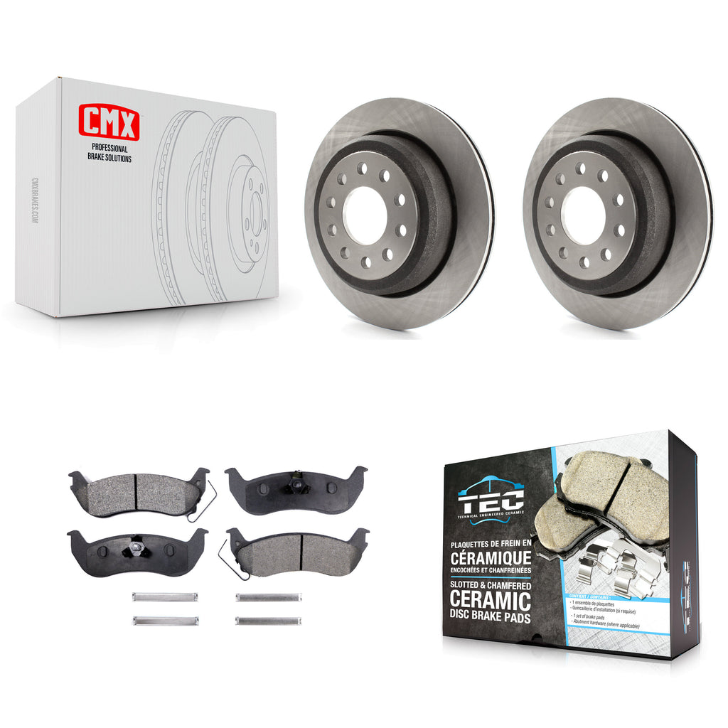 [Rear] 2003-2011 Lincoln Town Car Sedan Premium OE Brake Rotors & Ceramic Pads Kit For Max Braking