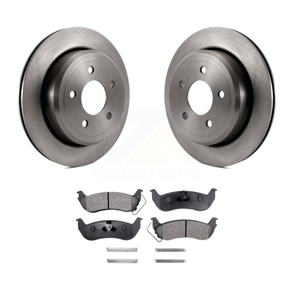 Rear Brake Rotor & Ceramic Pad Kit For Ford Crown Victoria Mercury Grand Marquis