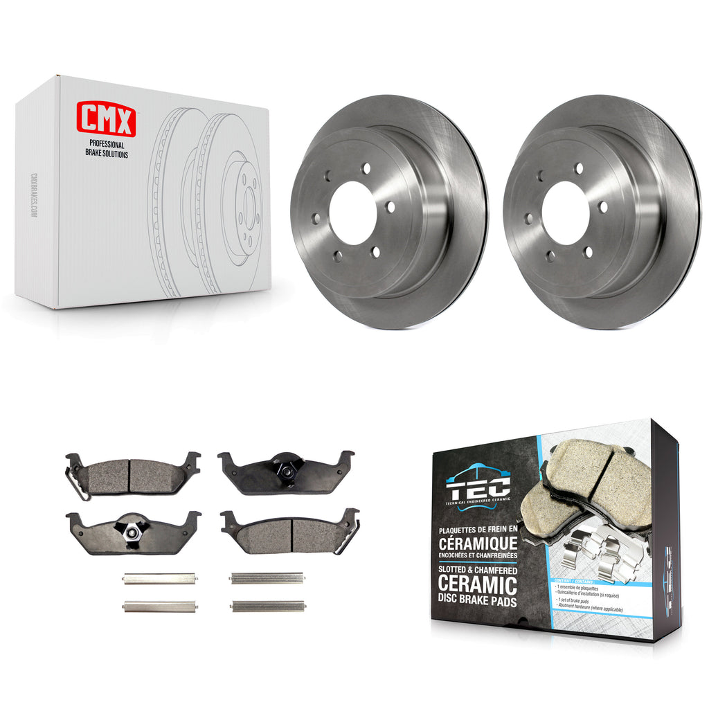 Rear Disc Brake Rotors And Ceramic Pads Kit For Ford F-150 Lincoln Mark LT