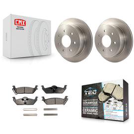 Rear Disc Brake Rotors And Ceramic Pads Kit For Ford F-150 Lincoln Mark LT