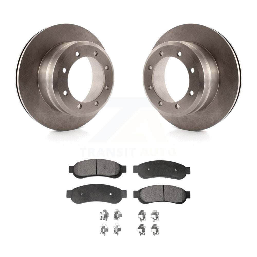 Rear Brake Rotor Ceramic Pad Kit For Ford F-350 Super Duty With Dual Wheels