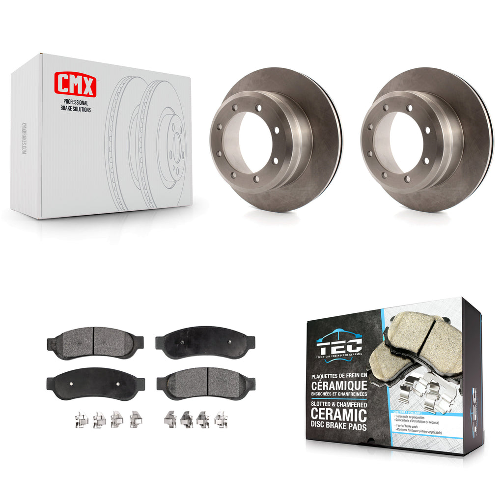 Rear Disc Brake Rotors And Ceramic Pads Kit For Ford F-350 Super Duty F-450