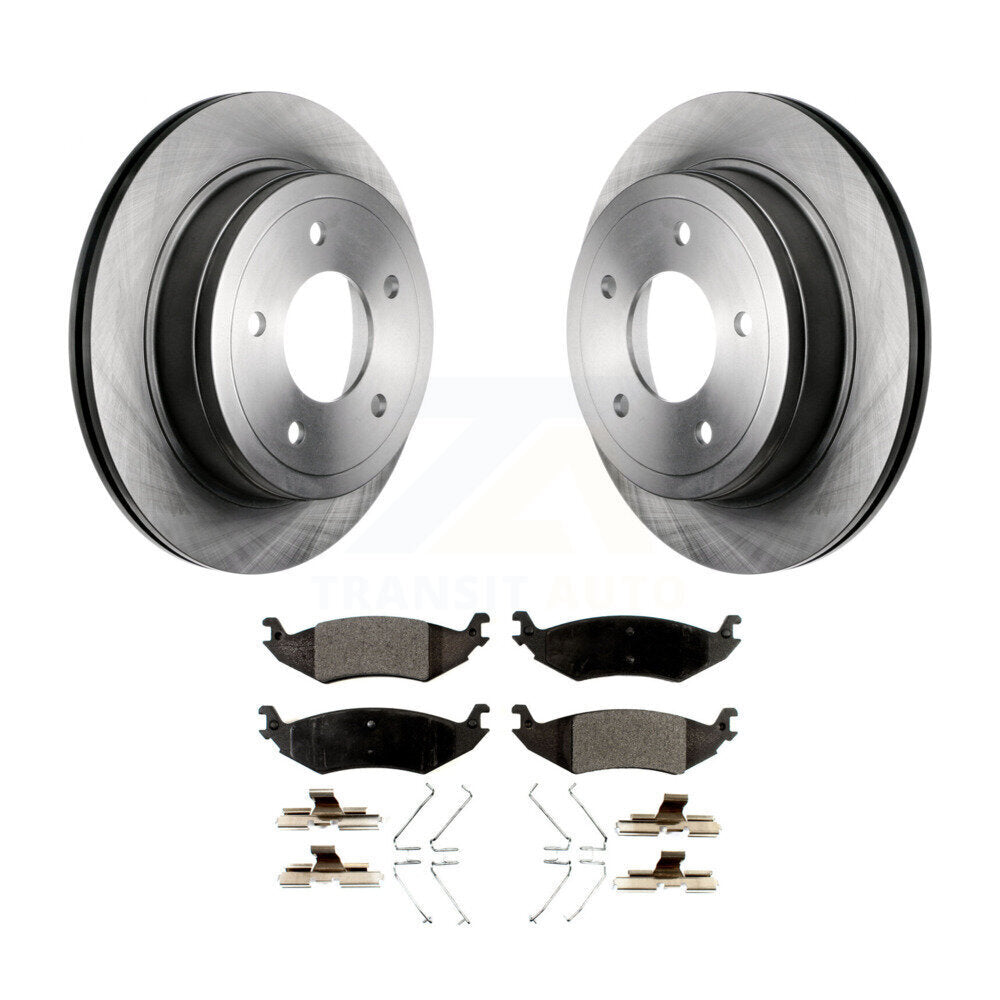 Rear Disc Brake Rotors And Ceramic Pads Kit For Ford E-150 Club Wagon Econoline