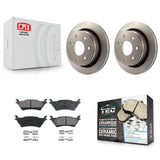 [Rear] 2012-2014 Ford F-150 With 7 Lug Wheels Premium OE Brake Rotors & Ceramic Pads Kit For Max Braking