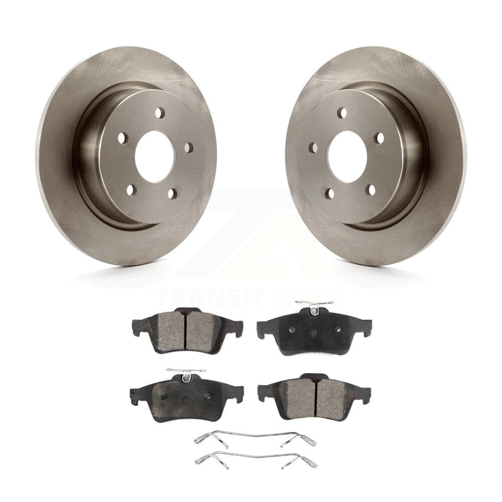 Rear Disc Brake Rotors And Ceramic Pad Kit For Ford Escape Transit Connect C-Max