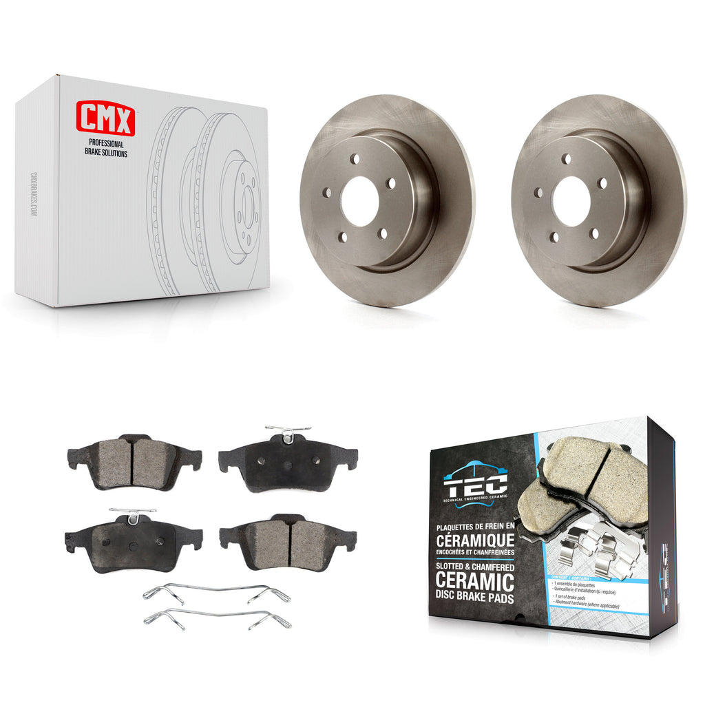 Rear Disc Brake Rotors And Ceramic Pad Kit For Ford Escape Transit Connect C-Max
