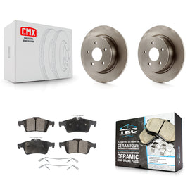 Rear Disc Brake Rotors And Ceramic Pad Kit For Ford Escape Transit Connect C-Max