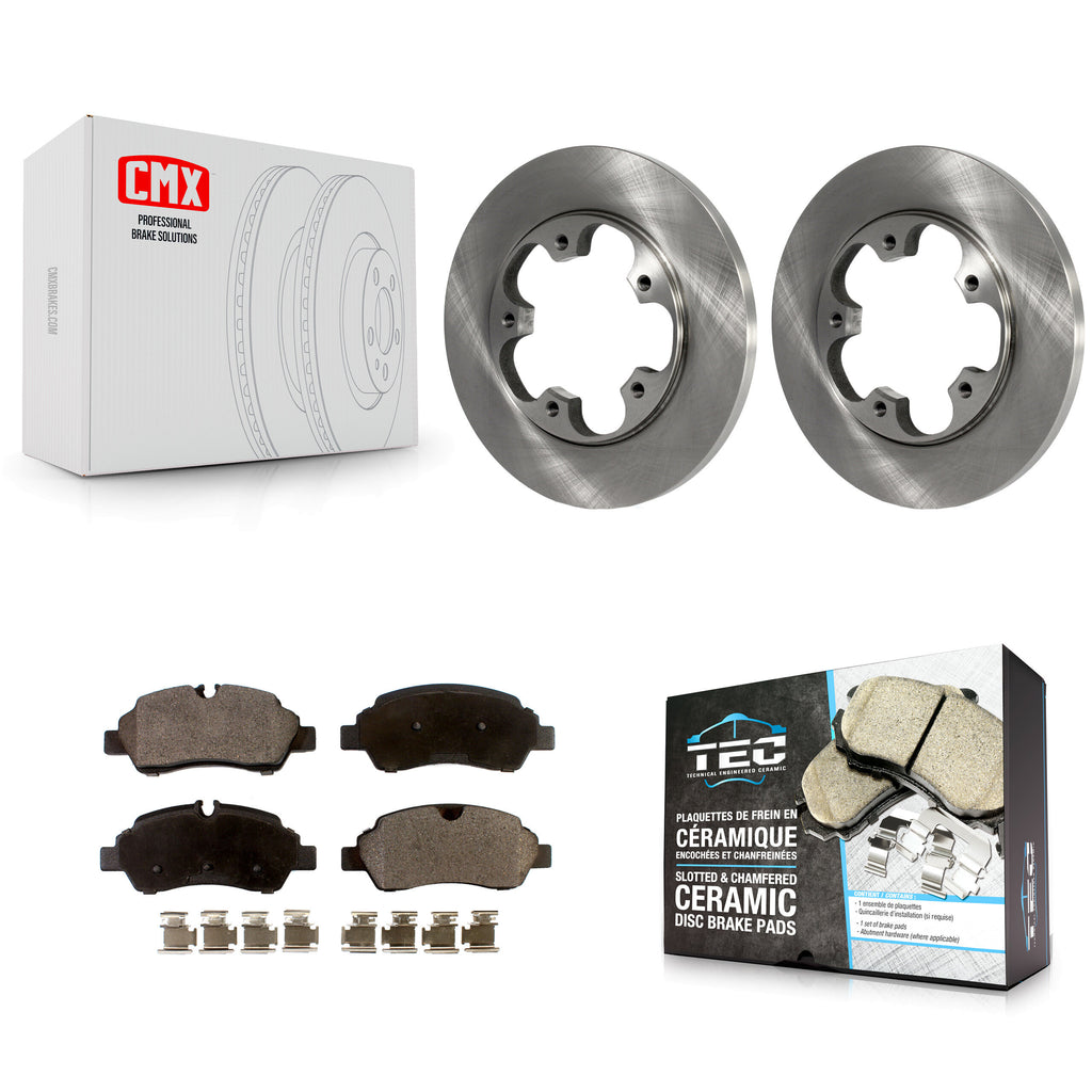 Rear Brake Rotor Ceramic Pad Kit For Ford Transit-250 Transit-350 Transit-150 HD
