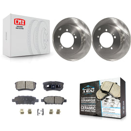 Rear Disc Brake Rotors And Ceramic Pads Kit For Mitsubishi Lancer Outlander