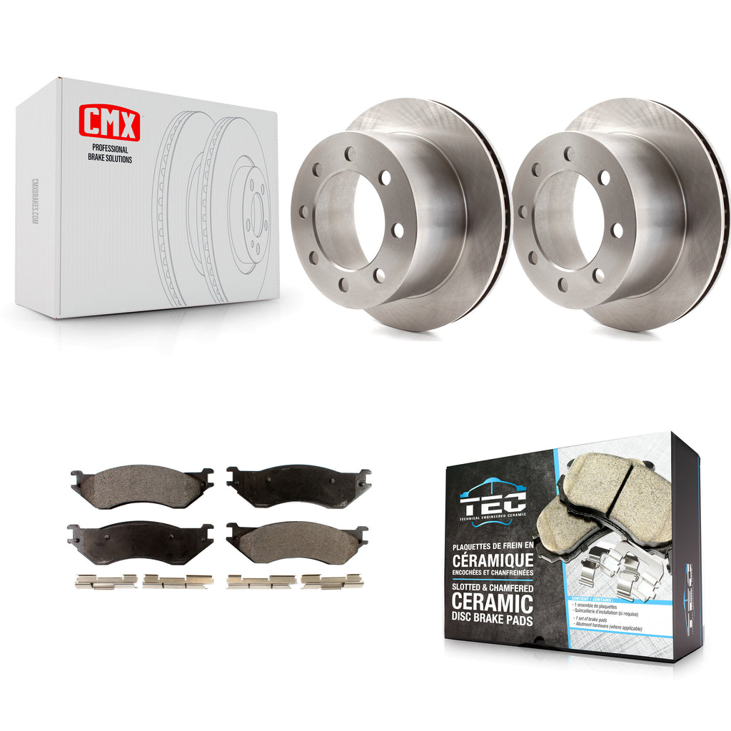 [Rear] 2001-2002 Dodge Ram 2500 3500 Premium OE Brake Rotors & Ceramic Pads Kit For Max Braking