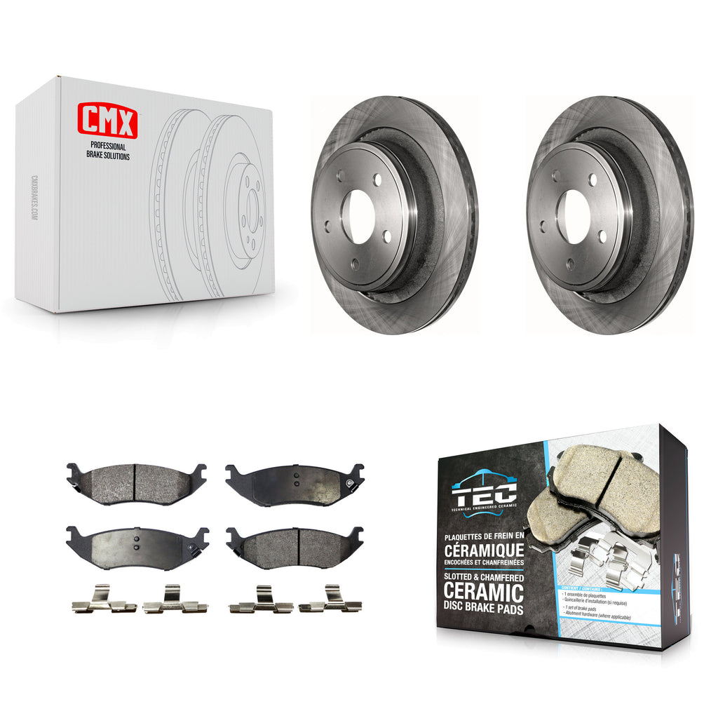 Rear Disc Brake Rotors And Ceramic Pads Kit For Dodge Ram 1500