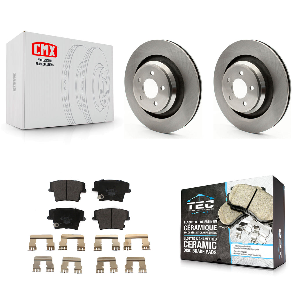 Rear Brake Rotors Ceramic Pad Kit For 2015 Dodge Charger R T Scat Pack with 6.4L