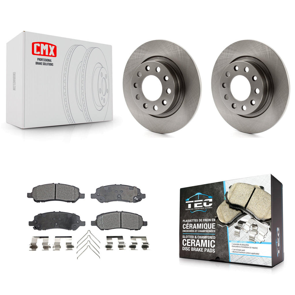 [Rear] 2013-2016 Dodge Dart Premium OE Brake Rotors & Ceramic Pads Kit For Max Braking