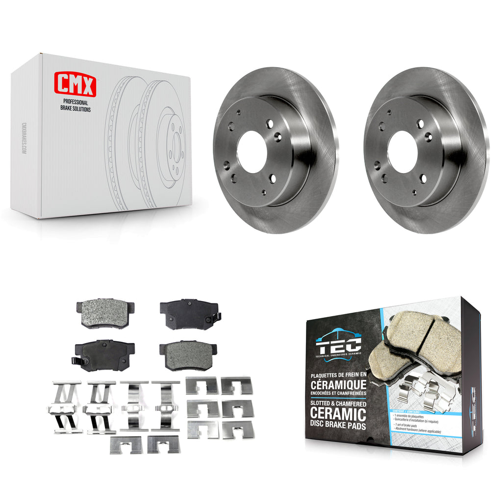 Rear Disc Brake Rotors And Ceramic Pads Kit For Honda Accord Acura CL
