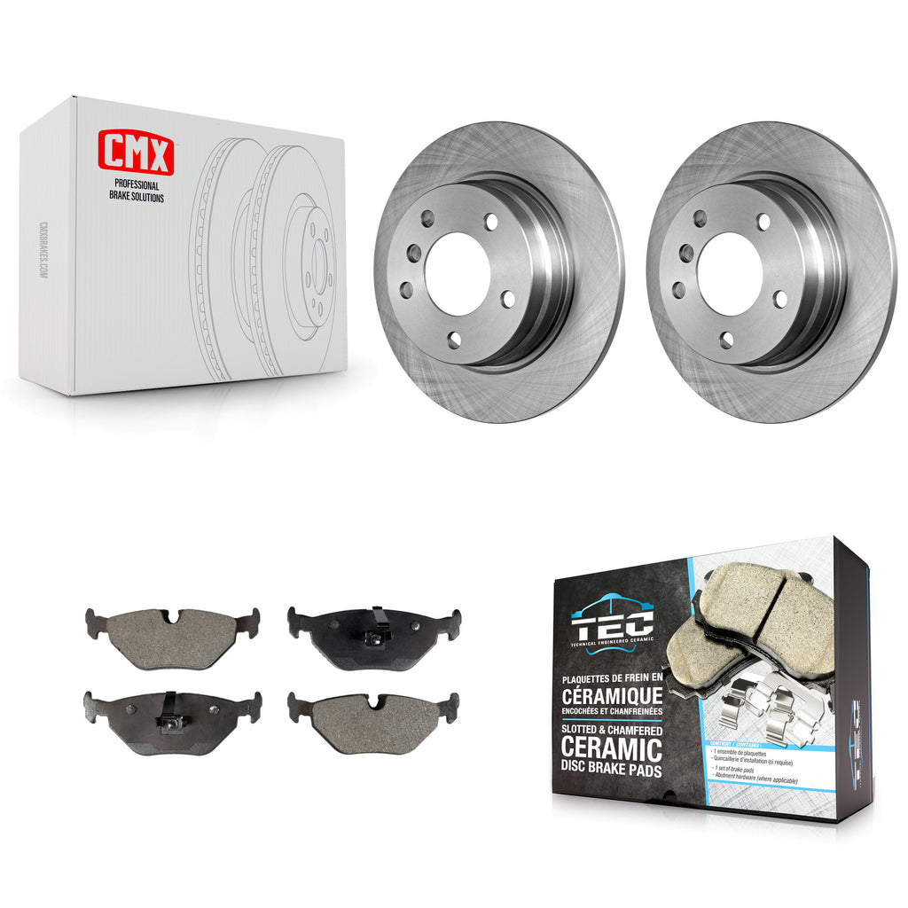 Rear Disc Brake Rotors And Ceramic Pads Kit For BMW 318i 328i 328is 323is 318is