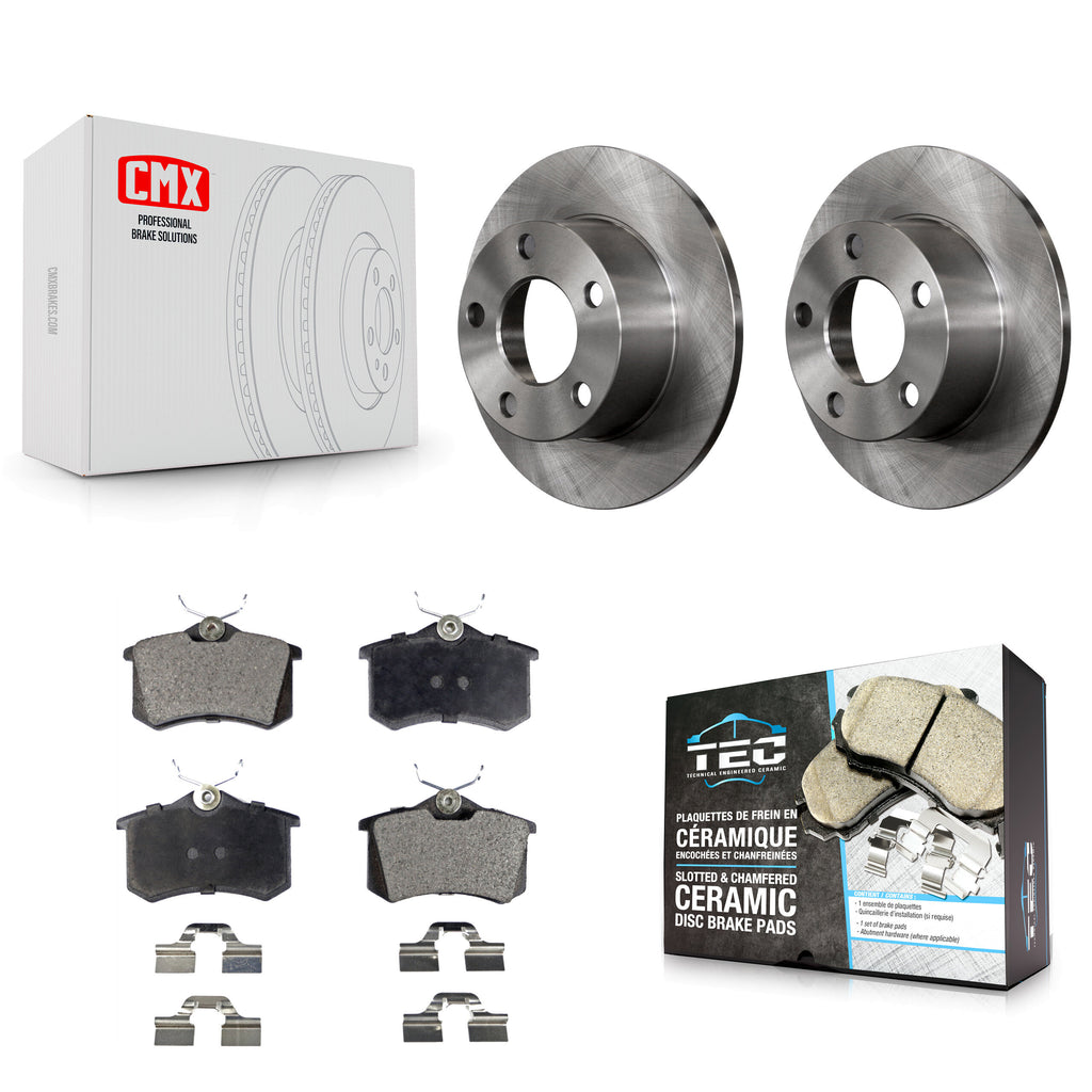 Rear Disc Brake Rotors And Ceramic Pads Kit For Volkswagen Passat Audi A6