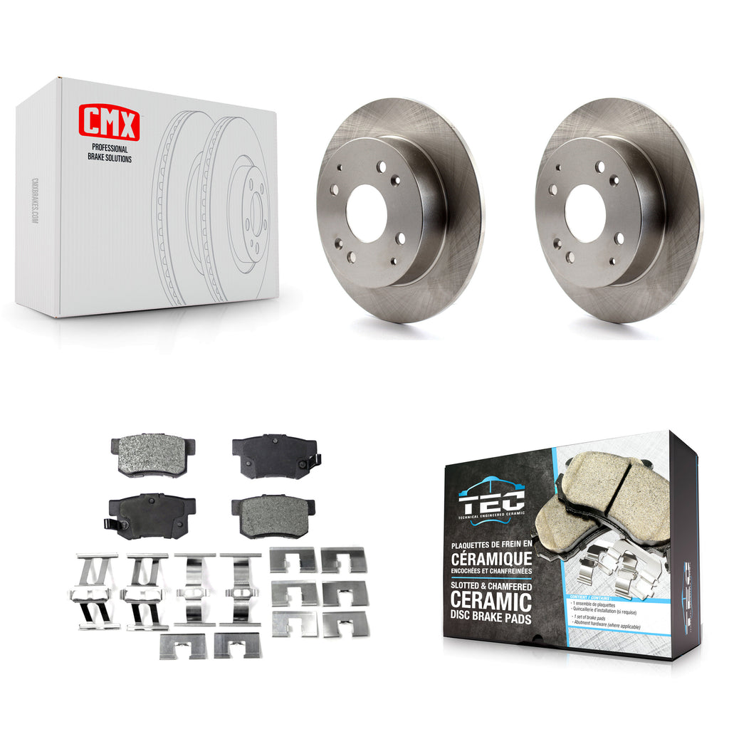 Rear Disc Brake Rotors And Ceramic Pads Kit For Honda Accord Acura CL