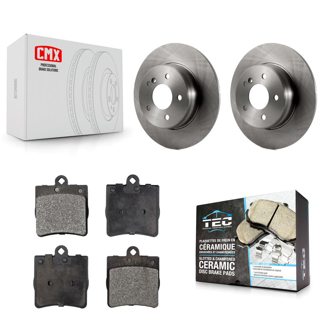 Rear Brake Rotor And Ceramic Pad Kit For Mercedes-Benz SLK280 With Sport Package