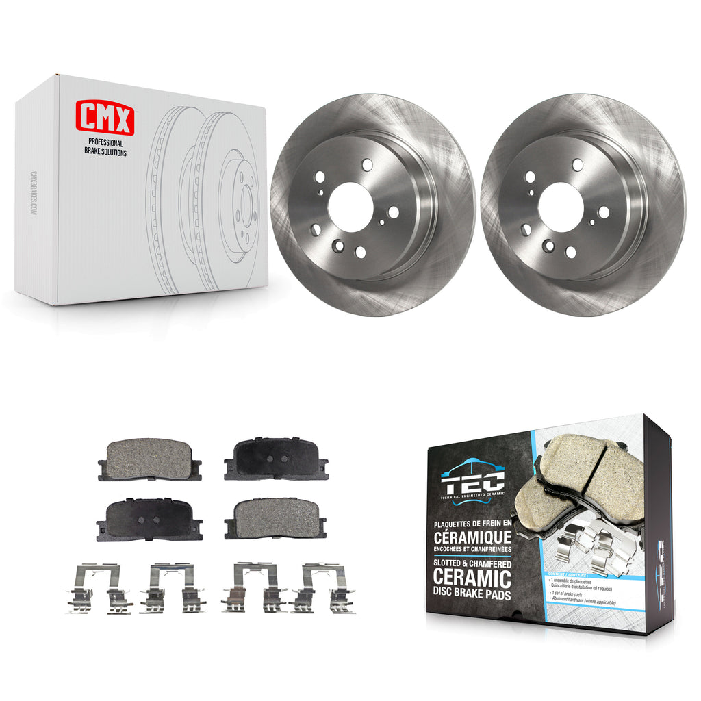 [Rear] 2001-2003 Toyota Highlander AWD Premium OE Brake Rotors & Ceramic Pads Kit For Max Braking