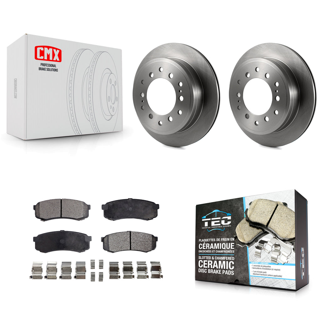 Rear Brake Rotor And Ceramic Pad Kit For Toyota 4Runner Sequoia FJ Cruiser Lexus