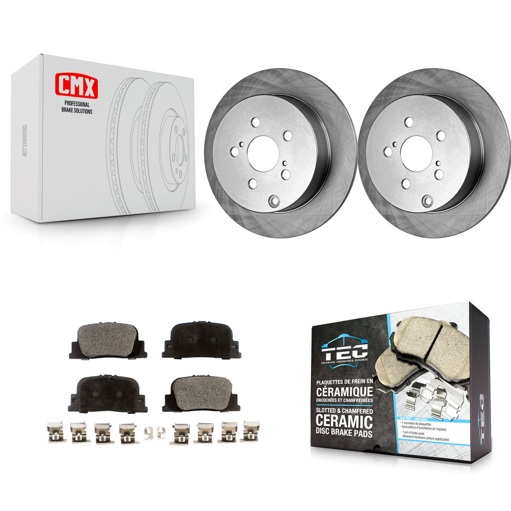 [Rear] 2005-2010 Scion tC Premium OE Brake Rotors & Ceramic Pads Kit For Max Braking