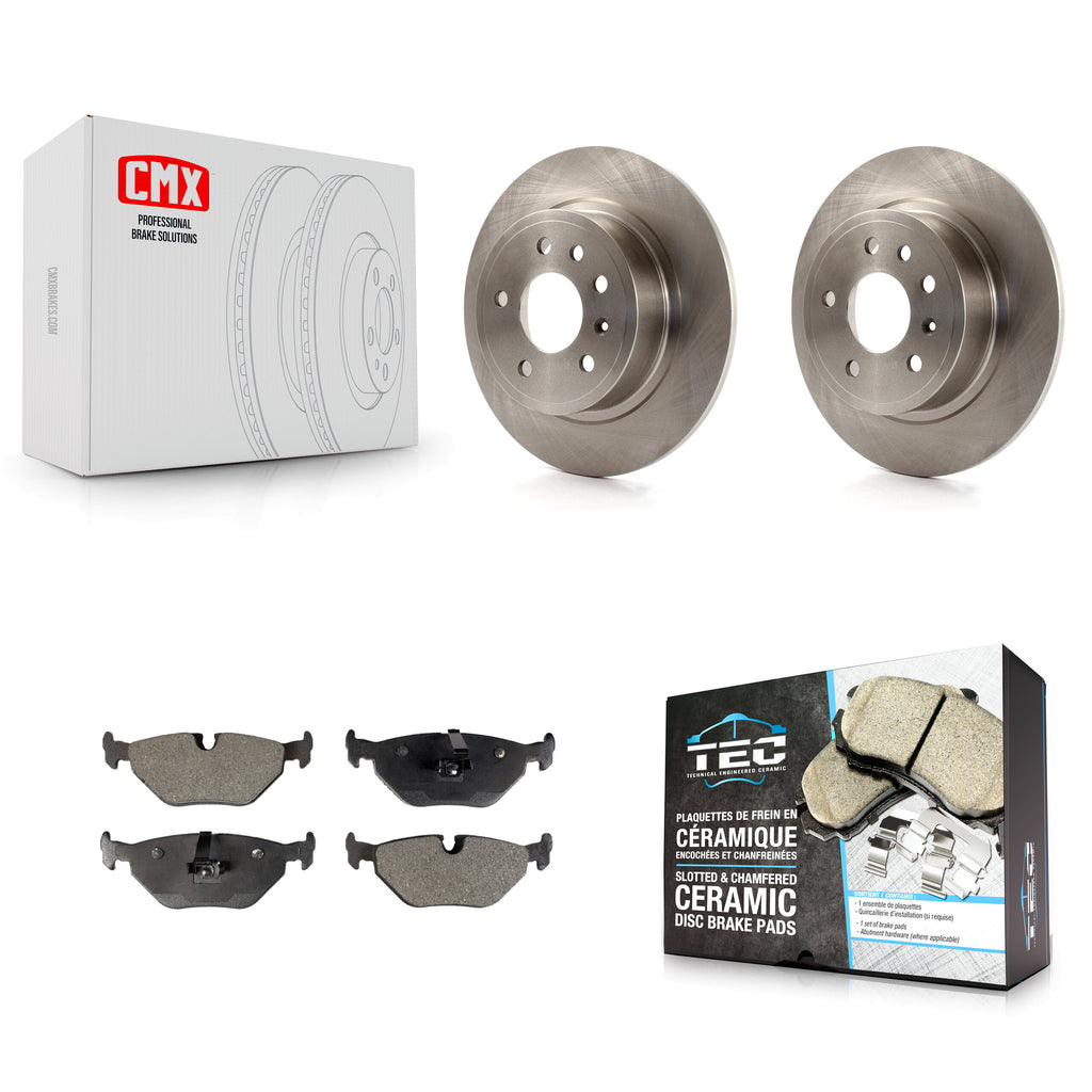 Rear Disc Brake Rotors And Ceramic Pads Kit For Saab 9-5
