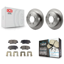 Rear Disc Brake Rotors And Ceramic Pads Kit For Hyundai Sonata 2.4L