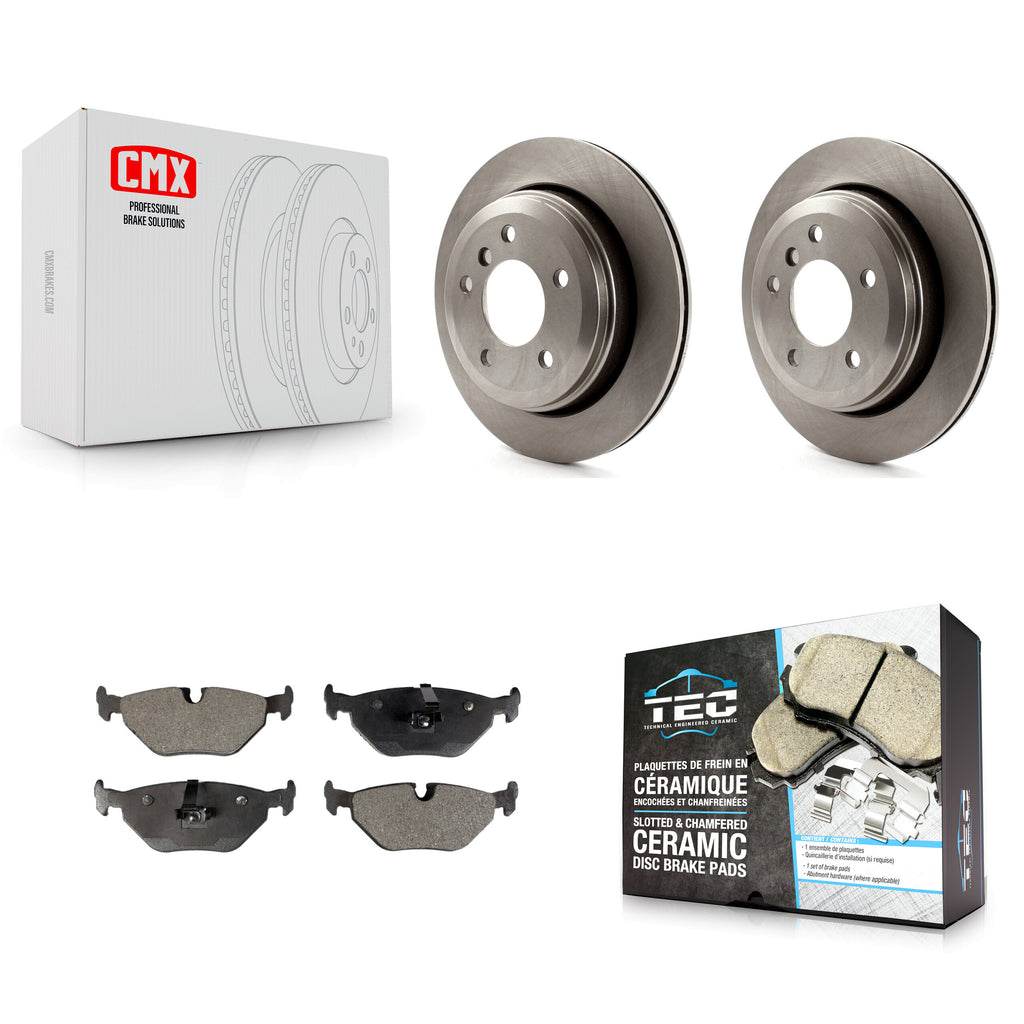 [Rear] 2001-2005 BMW 325xi Premium OE Brake Rotors & Ceramic Pads Kit For Max Braking