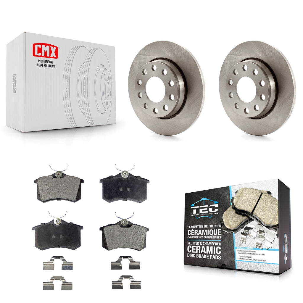 Rear Brake Rotor & Ceramic Pad Kit For Audi A4 Quattro With 255mm Diameter