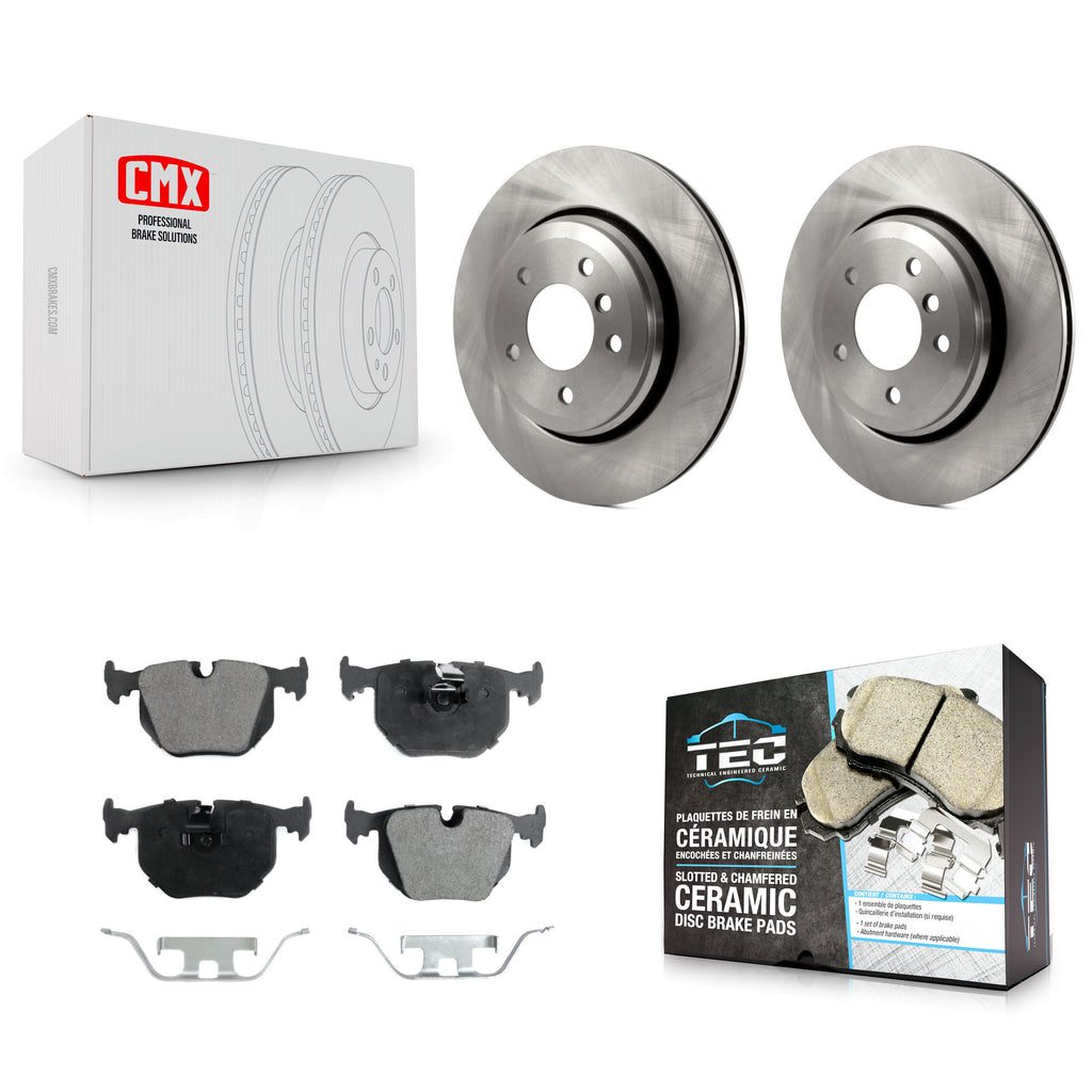 Rear Disc Brake Rotors And Ceramic Pads Kit For BMW 330Ci 330i 330xi