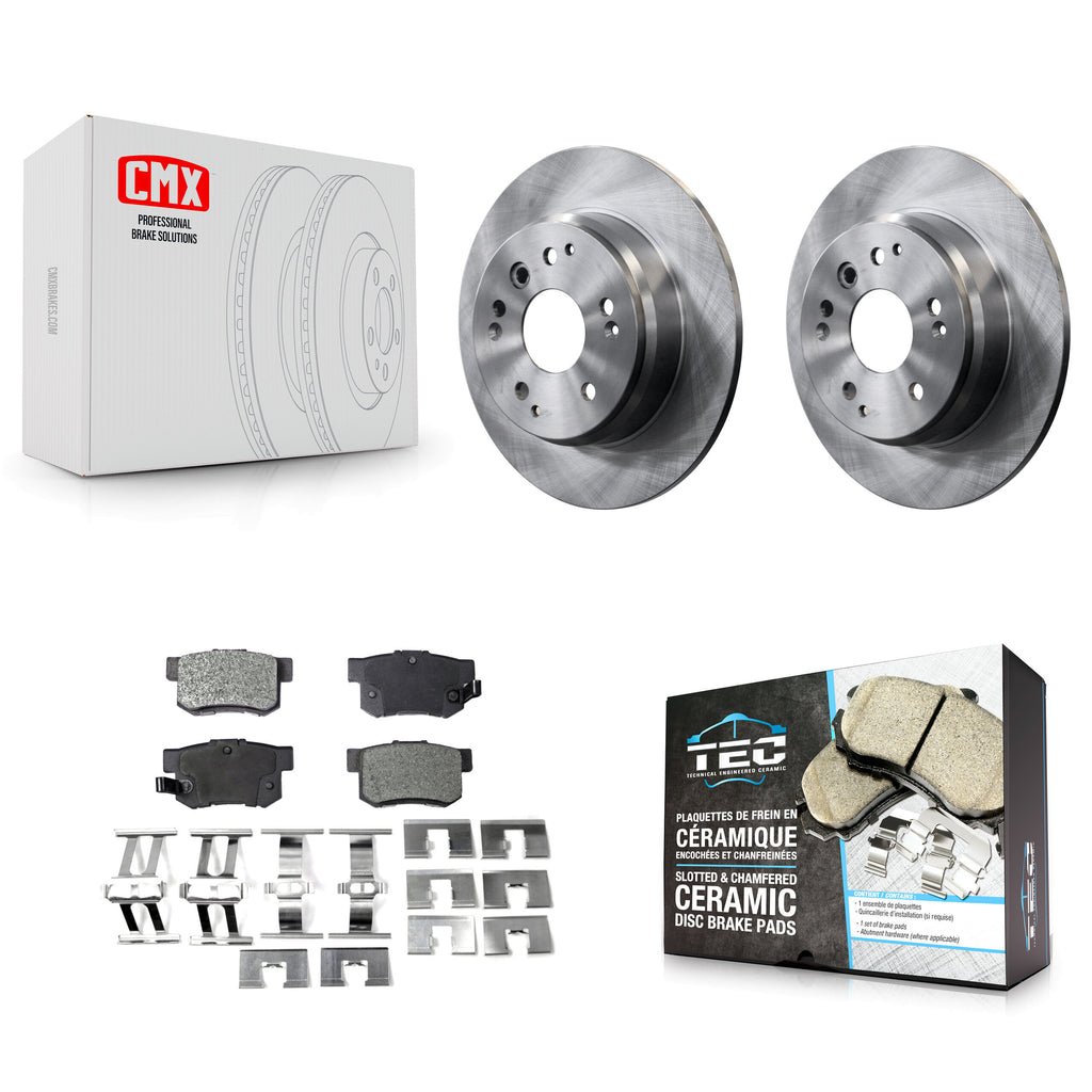 Rear Disc Brake Rotors And Ceramic Pads Kit For Acura TL Honda Element