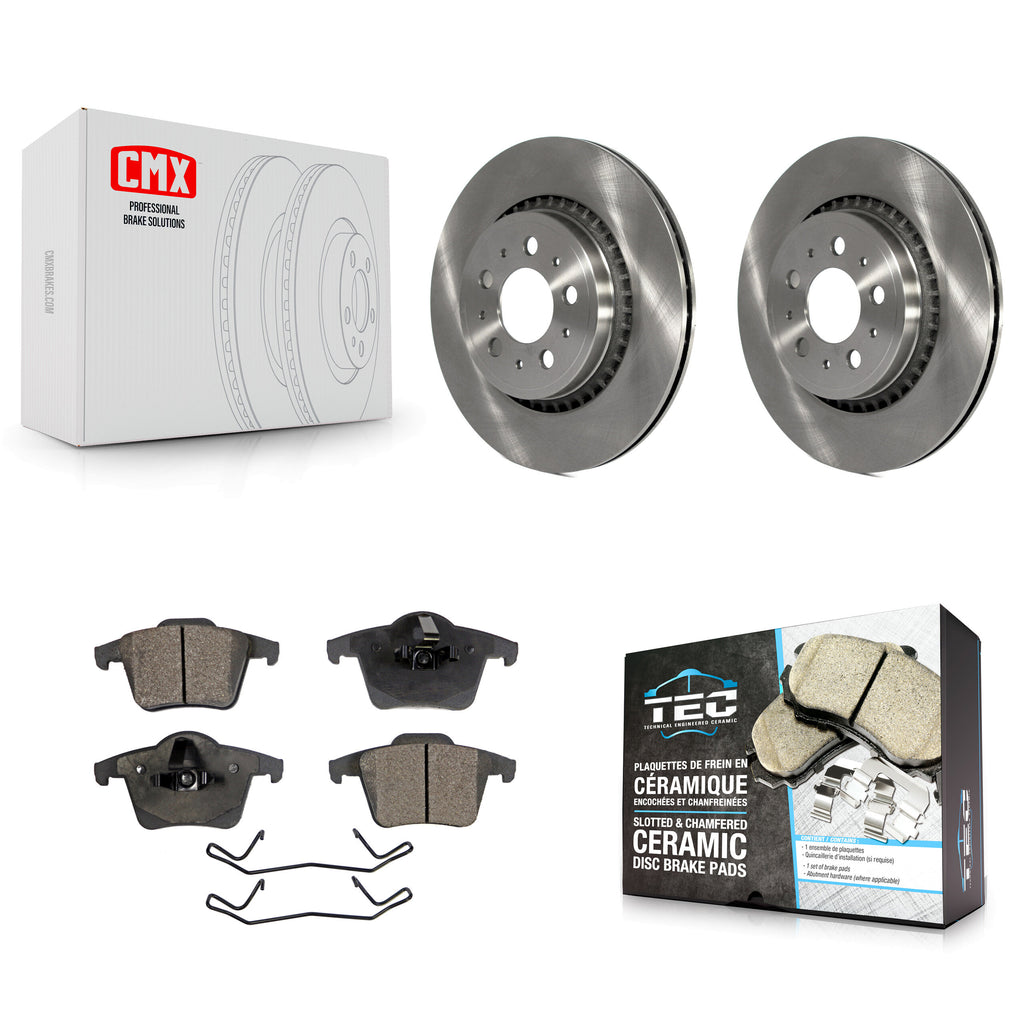 [Rear] 2003-2014 Volvo XC90 Premium OE Brake Rotors & Ceramic Pads Kit For Max Braking
