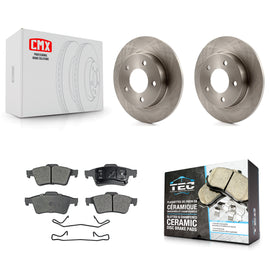 [Rear] 2004-2005 Mazda 3 2.0L Premium OE Brake Rotors & Ceramic Pads Kit For Max Braking