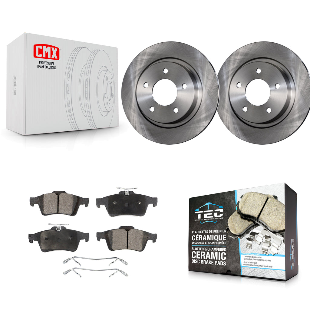 Rear Disc Brake Rotors And Ceramic Pads Kit For Mazda 3 Sport