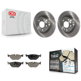 [Rear] 2003 Saab 9-3 Sedan With Solid Premium OE Brake Rotors & Ceramic Pads Kit For Max Braking