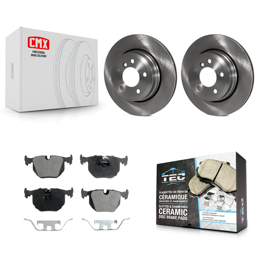 [Rear] 2004-2010 BMW X3 Premium OE Brake Rotors & Ceramic Pads Kit For Max Braking