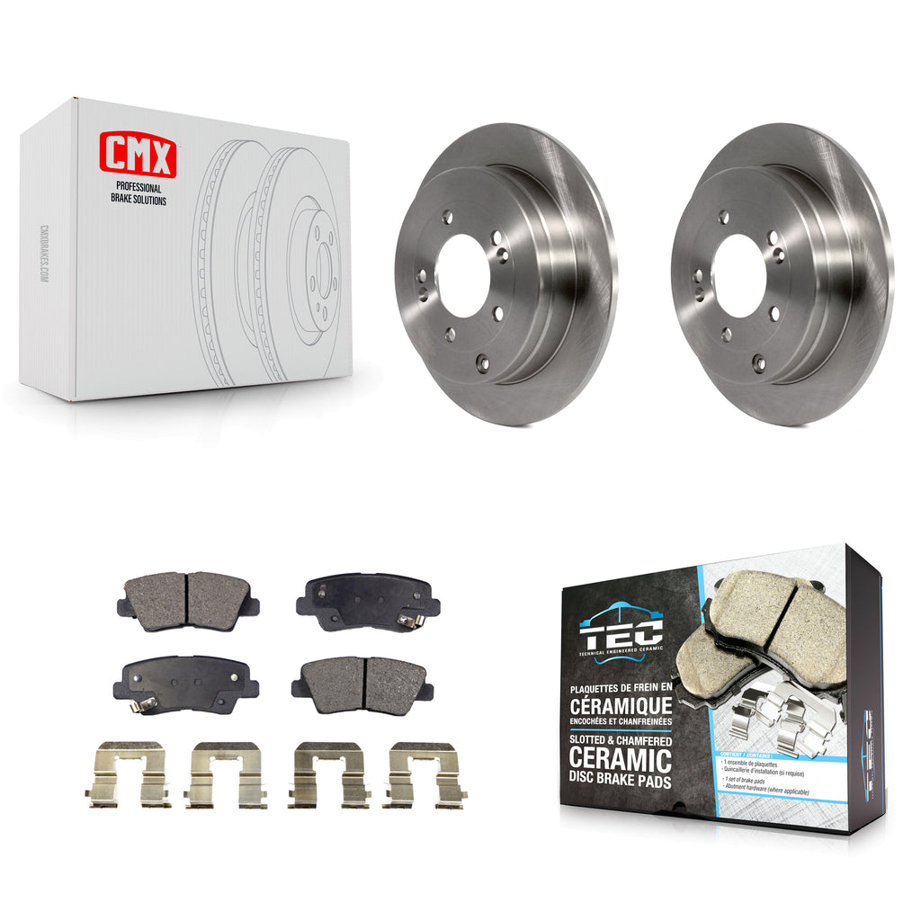 Rear Disc Brake Rotors And Ceramic Pads Kit For 2007-2009 Kia Amanti