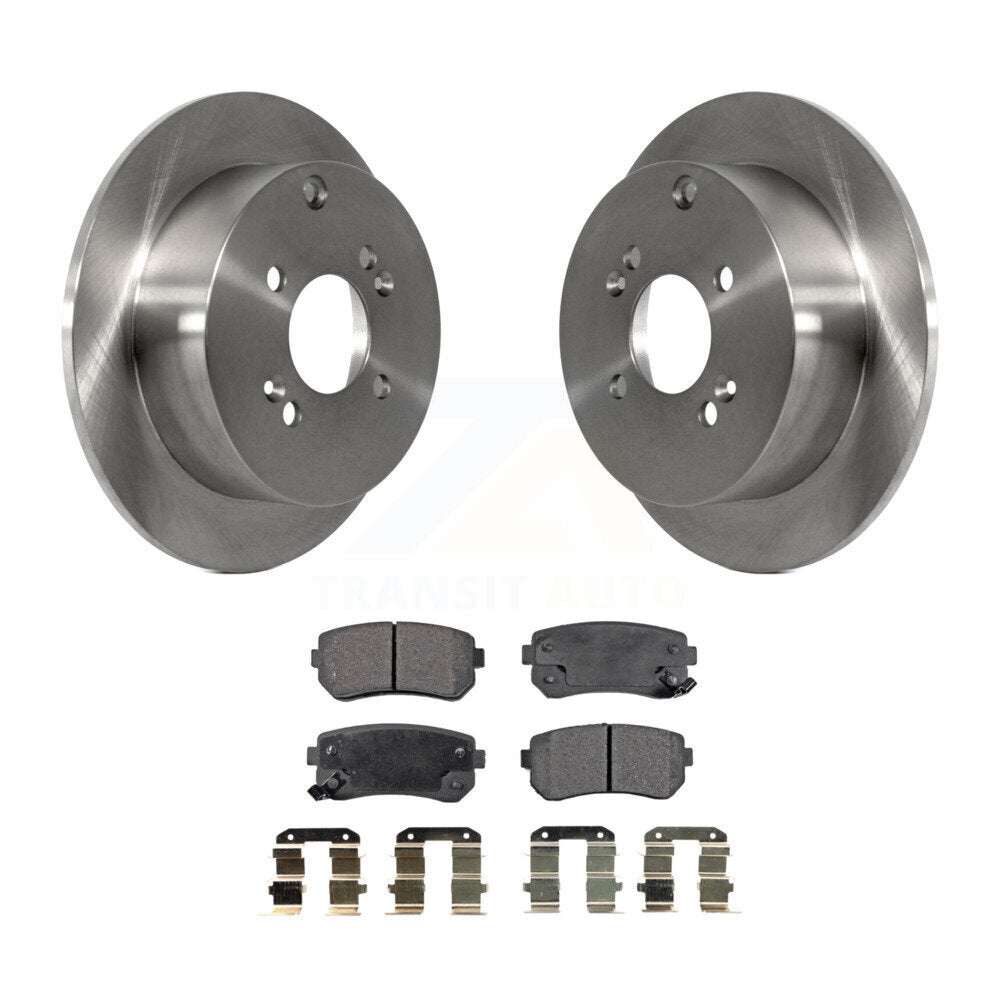 Rear Disc Brake Rotors Ceramic Pad Kit For 2006-2010 Hyundai Accent Kia Rio Rio5