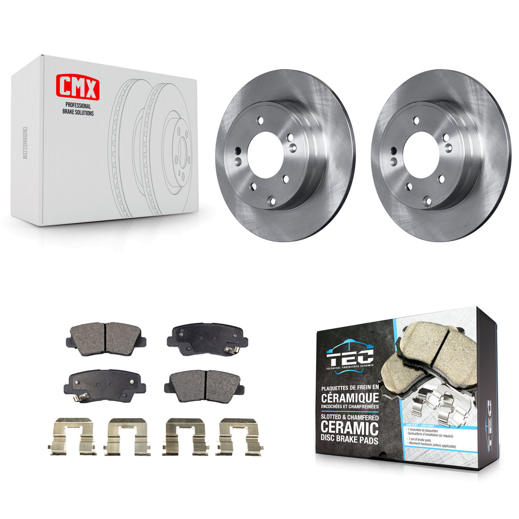 Rear Disc Brake Rotors And Ceramic Pads Kit For Hyundai Sonata Kia Optima Azera