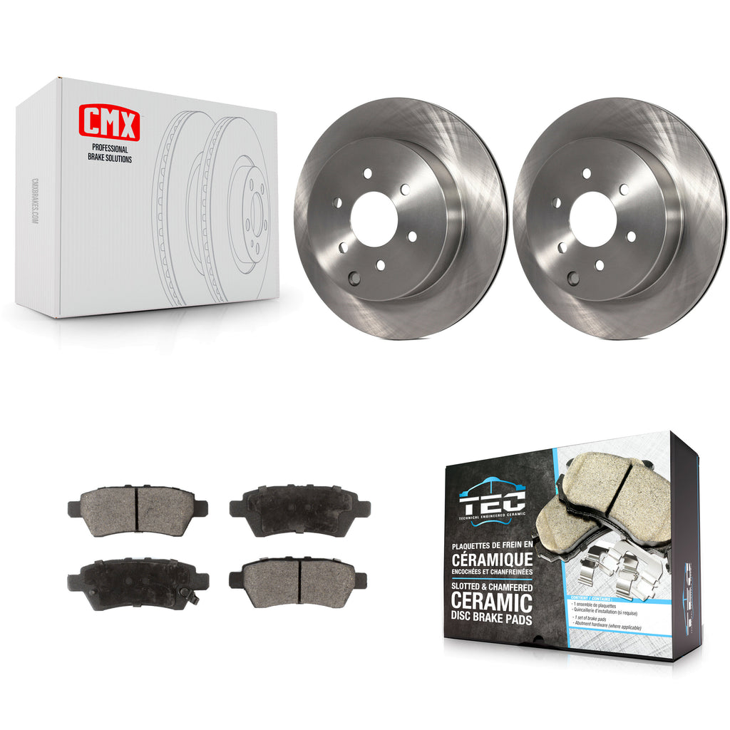 [Rear] 2005-2012 Nissan Pathfinder Premium OE Brake Rotors & Ceramic Pads Kit For Max Braking