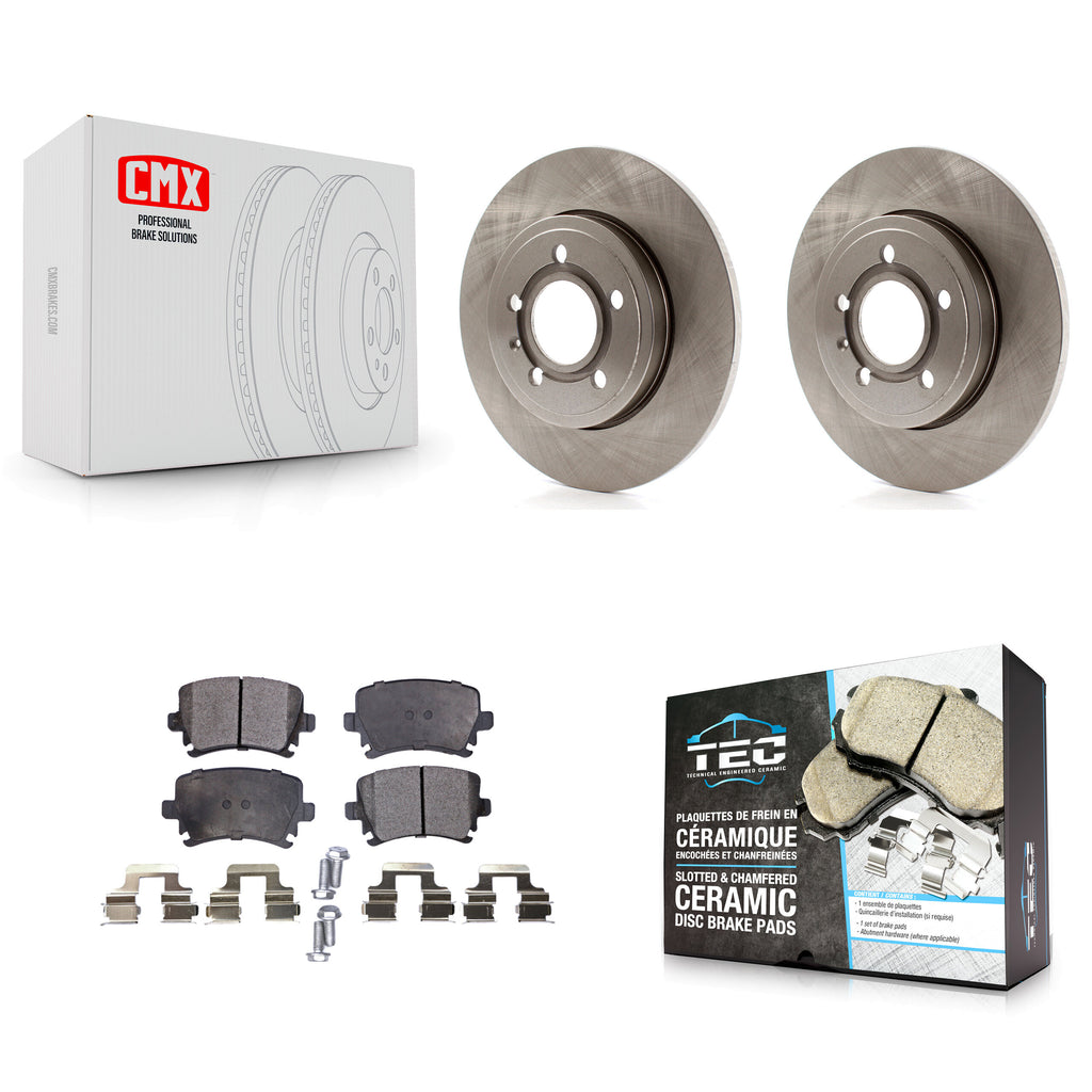 Rear Disc Brake Rotors And Ceramic Pads Kit For Audi A4 Quattro
